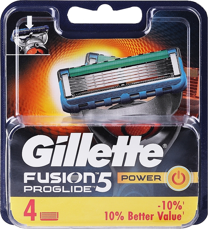 Shaving Razor Refills, 4 pcs. - Gillette Fusion ProGlide Power — photo N1