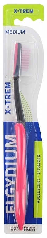 Toothbrush for Teens, medium, pink - Elgydium X-Trem Medium Toothbrush — photo N1