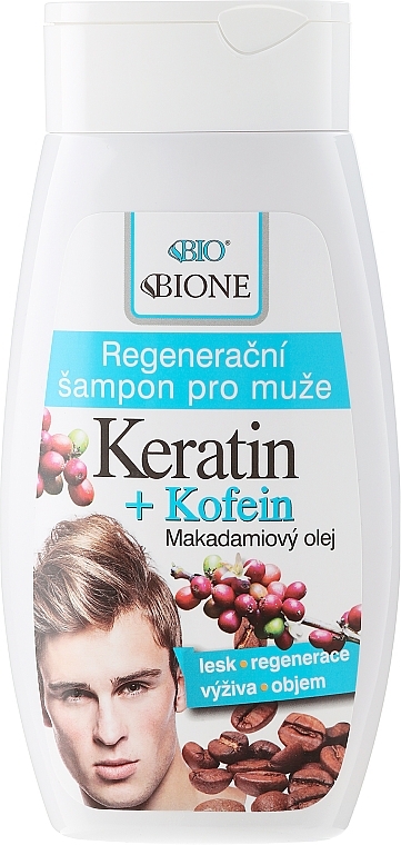 Men Shampoo - Bione Cosmetics Keratin + Caffeine Regenerative Shampoo For Men — photo N1