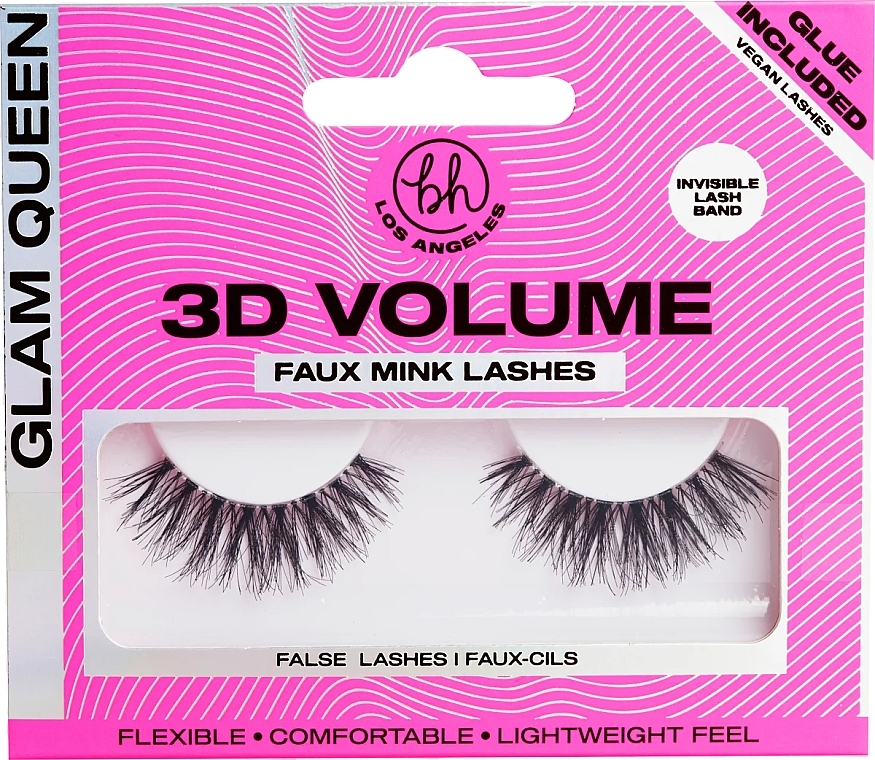 つけまつげ - BH Cosmetics 3D Volume Faux Mink Lashes Glam Queen — photo N1