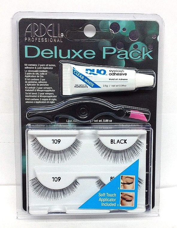 False Lashes Kit - Ardell Deluxe Pack 109 Black — photo N7