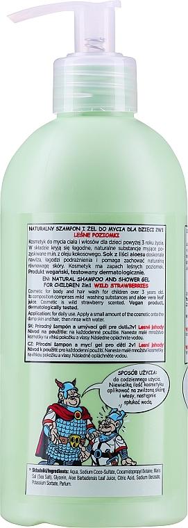 2-in-1 Kajko & Kokosz Wild Strawberry Kids Natural Shower Gel-Shampoo - 4Organic — photo N10