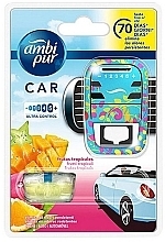 Fragrances, Perfumes, Cosmetics Car Freshener Set "Tropical Fruits" - Ambi Pur (freshener/1szt + refill/7ml)