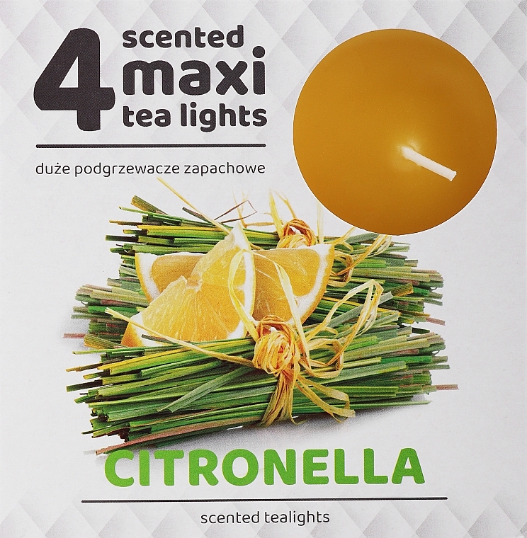 Tealights 'Citronella', large, 4 pcs. - Admit Tea Light 4 Maxi Citronella — photo N2