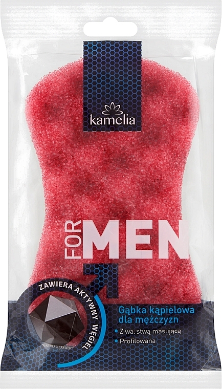 Massage Bath Sponge, for men, red - Grosik Camellia Bath Sponge — photo N2