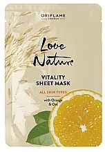 Fragrances, Perfumes, Cosmetics Restoring Sheet Mask with Orange and Oat - Oriflame Love Nature