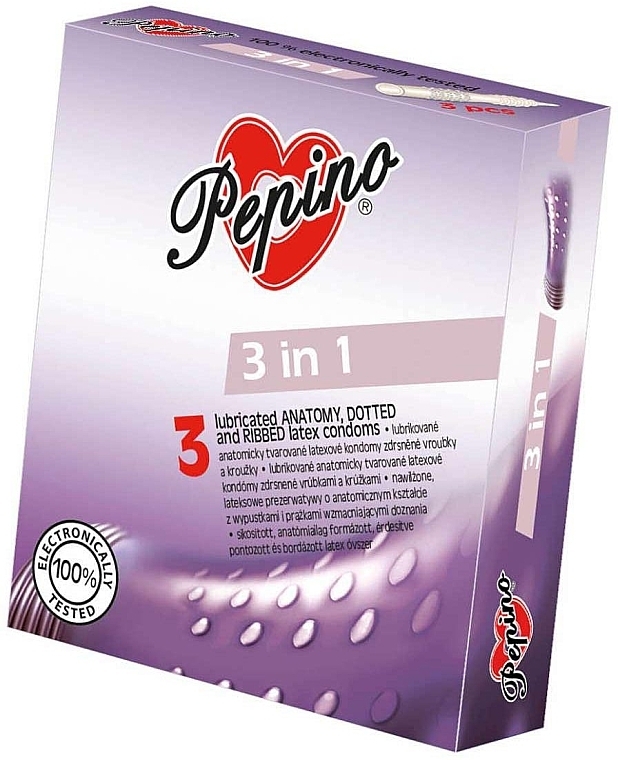 Condoms, 3 pcs - Pepino 3 In 1  — photo N1