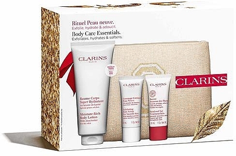 Set - Clarins Body Care Essentials Set (b/lot/200 ml + b/scr/30 ml + h/balm/30 ml + bag) — photo N1