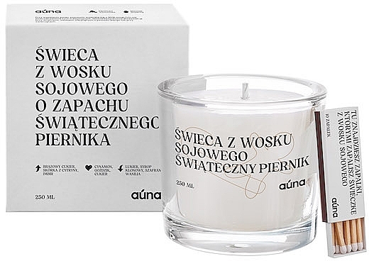 Gingerbread Scented Candle - Auna Soya Candle Christmas Gingerbread — photo N2