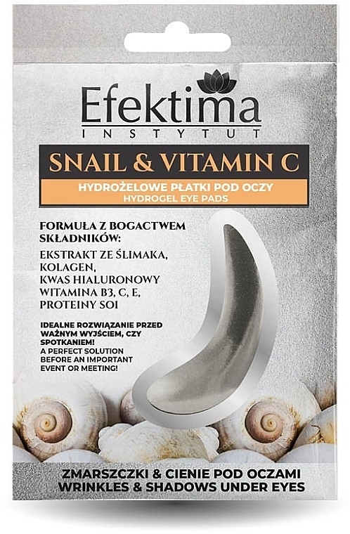 GIFT! Hydrogel Eye Pads - Efektima Instytut Snail & Vitamin C Hydrogel Eye Pads — photo N1