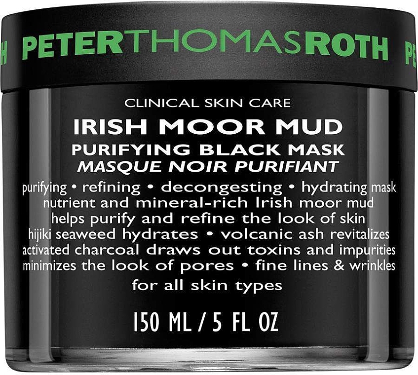 Cleansing Face Mask - Peter Thomas Roth Irish Moor Mud Purifying Black Mask — photo N1