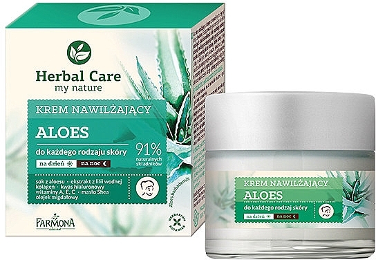 Moisturizing Face Cream "Aloe" - Farmona Herbal Care Moisturizing Cream — photo N1