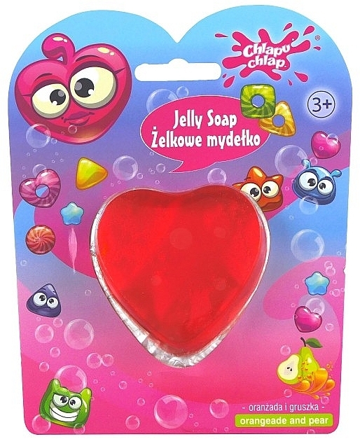 Orange and Pear Gel Soap 'Heart', red - Chlapu Chlap Gel Soap — photo N1
