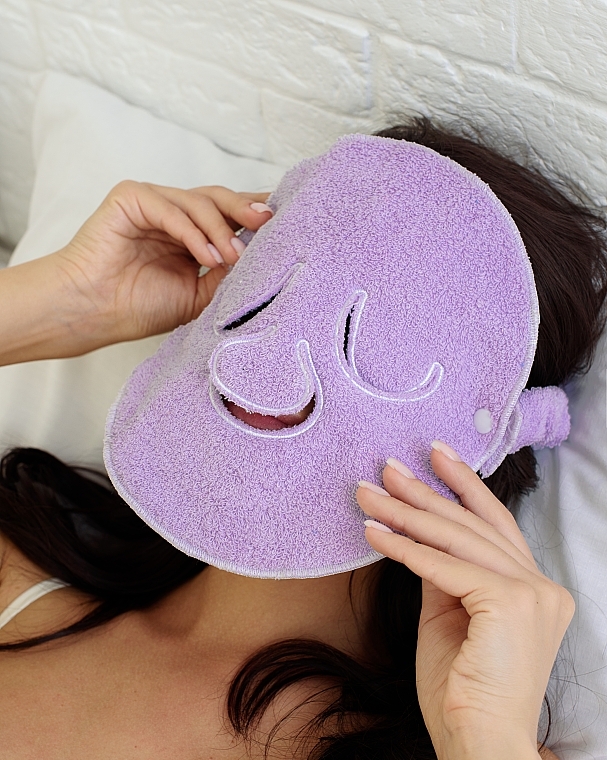Beauty Treatment Compression Towel, lilac - MAKEUP Facial Spa Cold & Hot Compress Lilac — photo N4