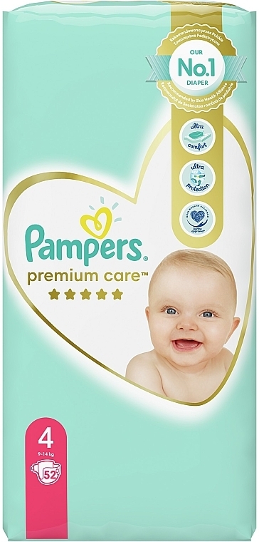 Pampers Premium Care Diapers Size 4 (Maxi) 9-14 kg, 52 pcs - Pampers — photo N3