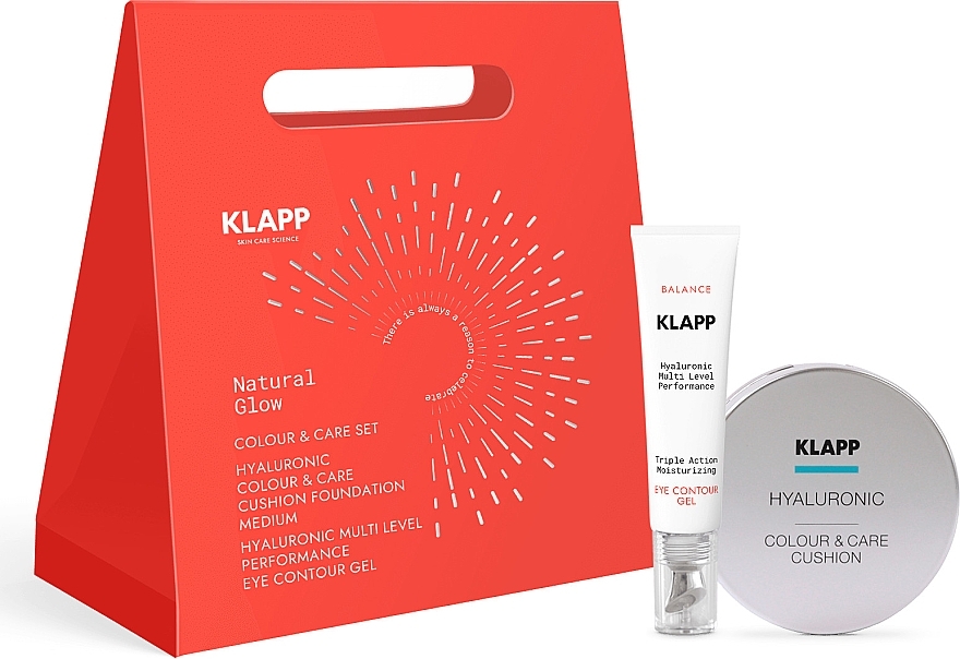 Set - Klapp Natural Glow Colour & Care Cushion Medium (cushion/15ml + eye/gel/15ml) — photo N1