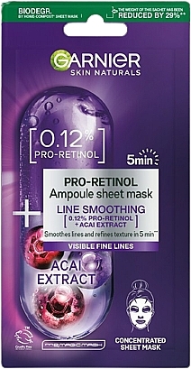 Face Sheet Mask - Garnier Skin Naturals Pro-Retinol Sheet Mask — photo N1