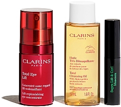 Set - Clarins Total Eye Routine 2023 (eye/15ml + cl/oil/50ml + masc/3ml + cosm/bag) — photo N2