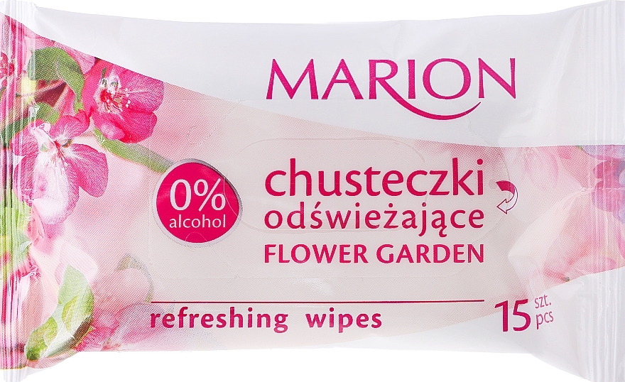 Refreshing Wipes "Flower Garden", 15 pcs - Marion — photo N7