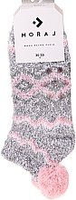 Fragrances, Perfumes, Cosmetics Warm Women Socks with Pompom, CDC450-010, grey - Moraj