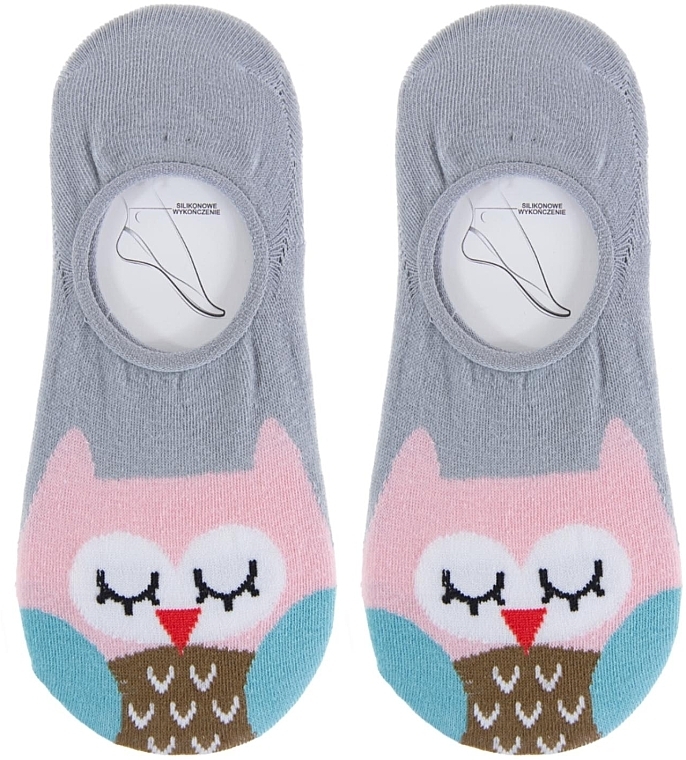 Women's Short Socks, Owl, Grey - Moraj — photo N1