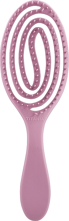 Massage Hair Brush 'Flexi', oval, 24 cm, lilac - Titania — photo N3