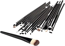 Fragrances, Perfumes, Cosmetics Makeup Brush Set, 20 pcs, black - Beauty Design