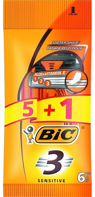 Sensitive 3 Razor for Men, 6 pcs - Bic — photo N7