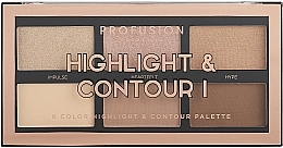 Makeup Palette - Profusion Cosmetics Highlight & Contour I 6 Color Highlight & Contour Palette — photo N1