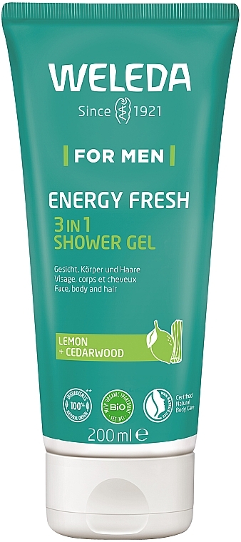 Shower Gel - Weleda For Men Energy Fresh 3 In 1 Shower Gel — photo N1