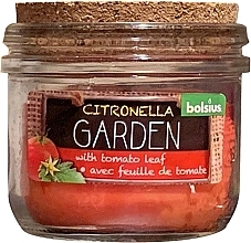 Fragrances, Perfumes, Cosmetics Scented Candle with Cork "Citronella Garden Tomato leaf", 80/83 mm - Bolsius Candle