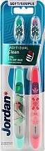 Soft Toothbrush, pink + turquoise with bird - Jordan Individual Clean Soft — photo N1
