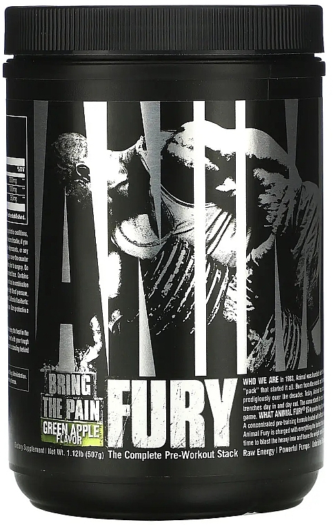 Pre-Workout Stack - Green Apple Flavour - Universal Nutrition Animal Fury Green Apple — photo N1