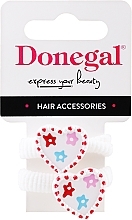 Fragrances, Perfumes, Cosmetics Hair Ties, FA-5633, white hearts with stars - Donegal