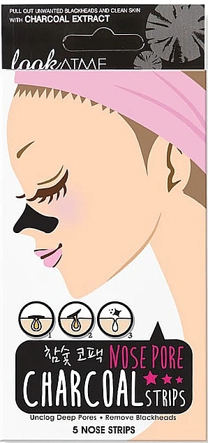 Pore Cleansing Nose Strips 'Charcoal' - Look At Me Nose Pore Charcoal Strips — photo N1