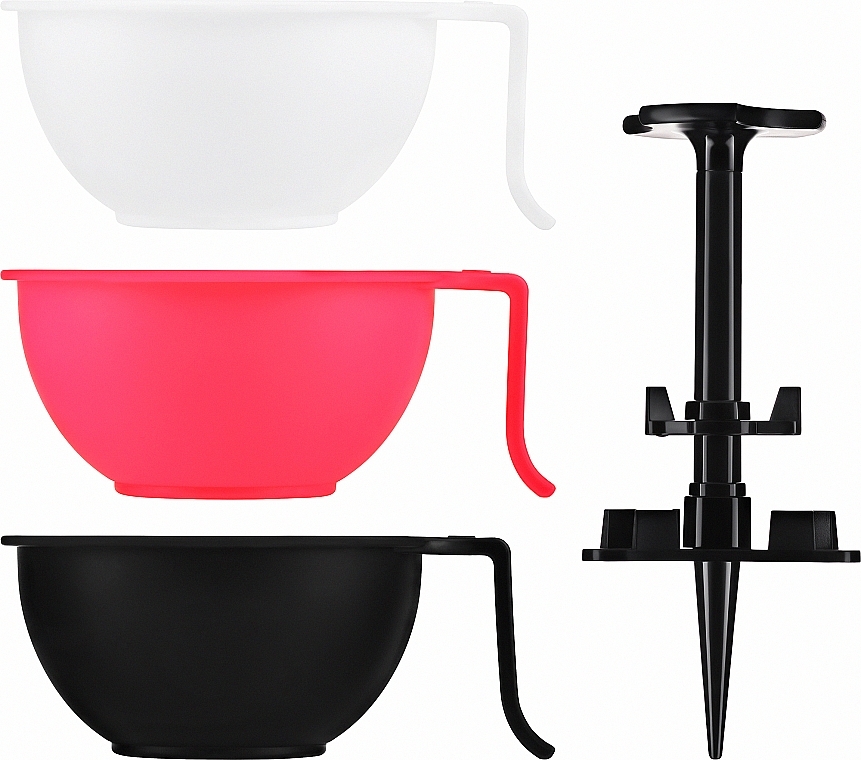 Hair Coloring Bowl, 235 ml, black + pink + white - Bifull Professional — photo N1