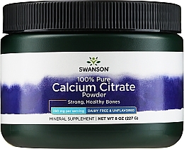 Calcium Citrate Powder Mineral Supplement for Strong Bones - Swanson Calcium Citrate Powder 100% Pure And Dair Free — photo N1