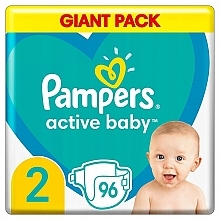 Active Baby 2 Diapers (4-8 kg), 96 pcs - Pampers — photo N1