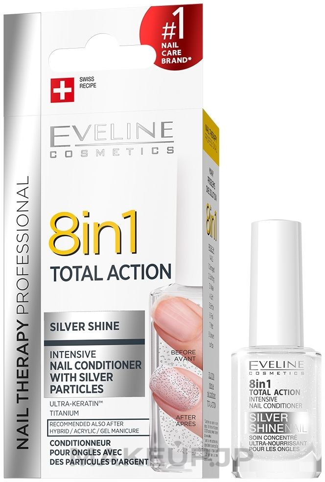 Intensive Repair Nail Conditioner 8in1 - Eveline Cosmetics 8in1 Silver Shine Nail Therapy — photo 12 ml