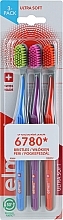 Fragrances, Perfumes, Cosmetics Ultra-Soft Toothbrush Set, orange+blue+purple - Elmex Swiss Made