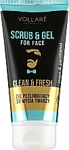Face Cleansing Peeling Gel - Vollare Scrub & Gel For Facial Cleansing Men — photo N1