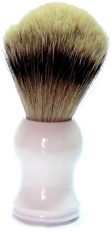 Shaving Brush with Boat Bristles, plastic, white - Golddachs Pure Bristle Plastic White — photo N8