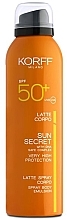 Fragrances, Perfumes, Cosmetics Body Milk Spray SPF 50  - Korff Sun Secret Body Milk Spray SPF50