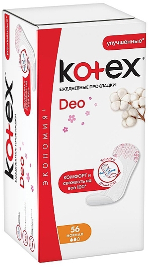 Daily Liners, 56 pcs - Kotex Deo Normal — photo N2