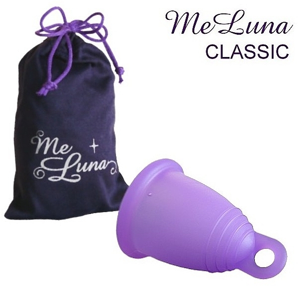 Menstrual Cup with Ring, S-size, purple - MeLuna Classic Menstrual Cup Ring — photo N1