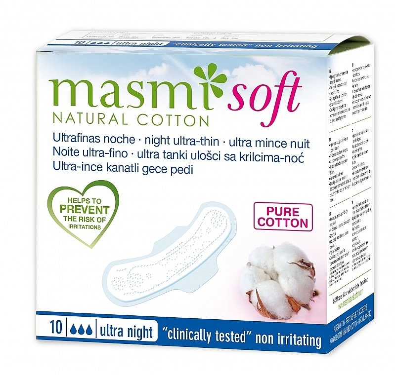 Night Ultra Thin Soft Pads - Masmi Natural Cotton — photo N2