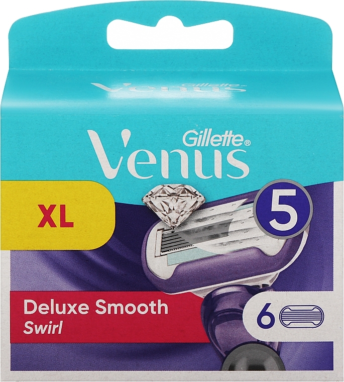 Shaving Cartridges, 6 pcs - Gillette Venus Deluxe Smooth Swirl Refill Blades — photo N1