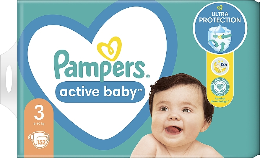 Diapers 'Active Baby' 3 (6-10 kg), 152 pcs - Pampers — photo N18