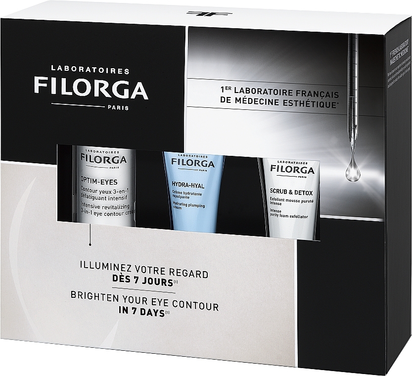 Set - Filorga Brightening Basic Coffret (eye/cr/15ml + f/cr/15ml + scrub/15ml) — photo N2