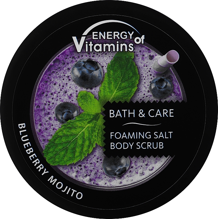 Refreshing Foaming Salt Body Scrub "Blueberry Mojito" - Delicious Secrets Energy of Vitamins Body Scrub Salt — photo N2